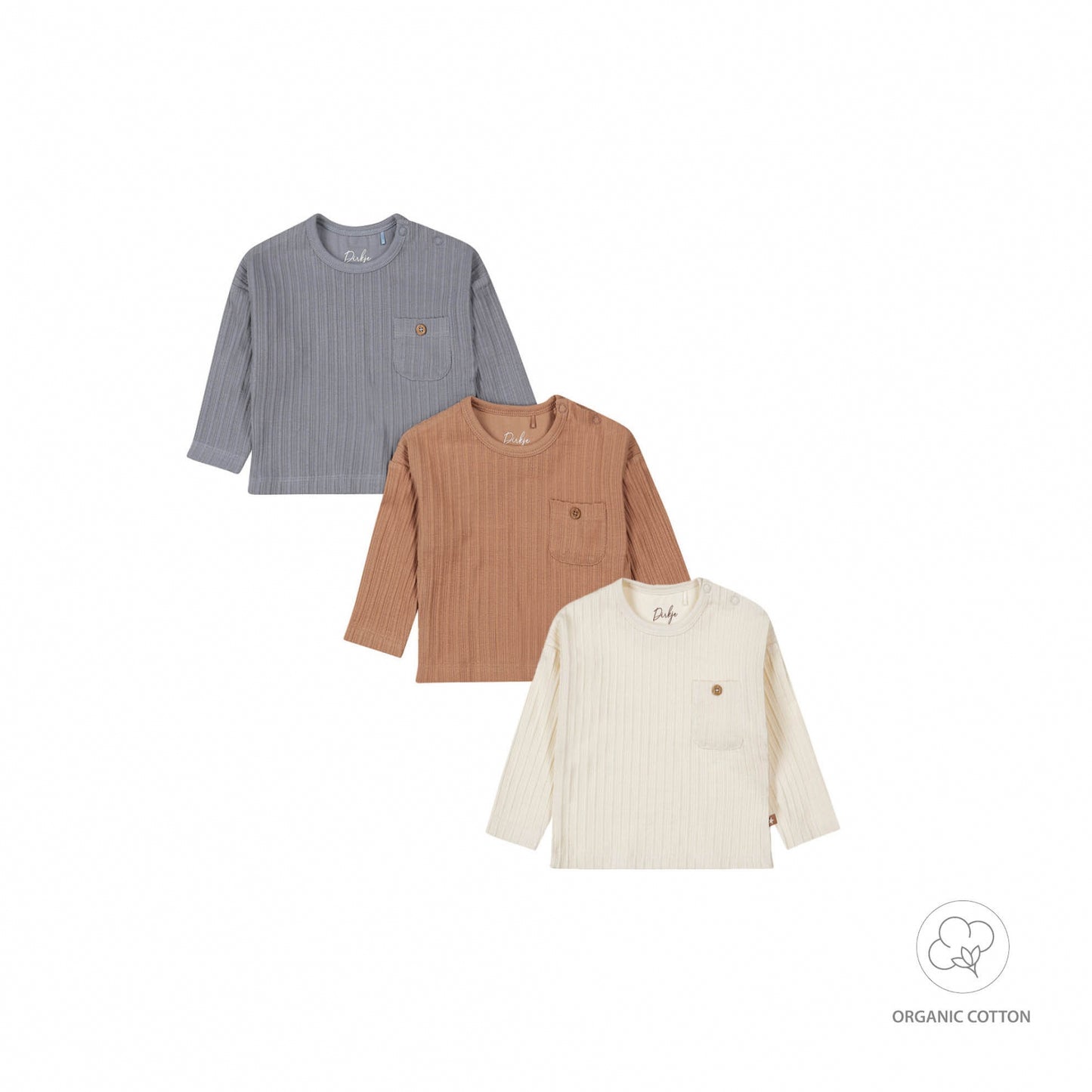 Dirkje Baby Bio-Longsleeve – 3er-Set – Mehrfarbig
