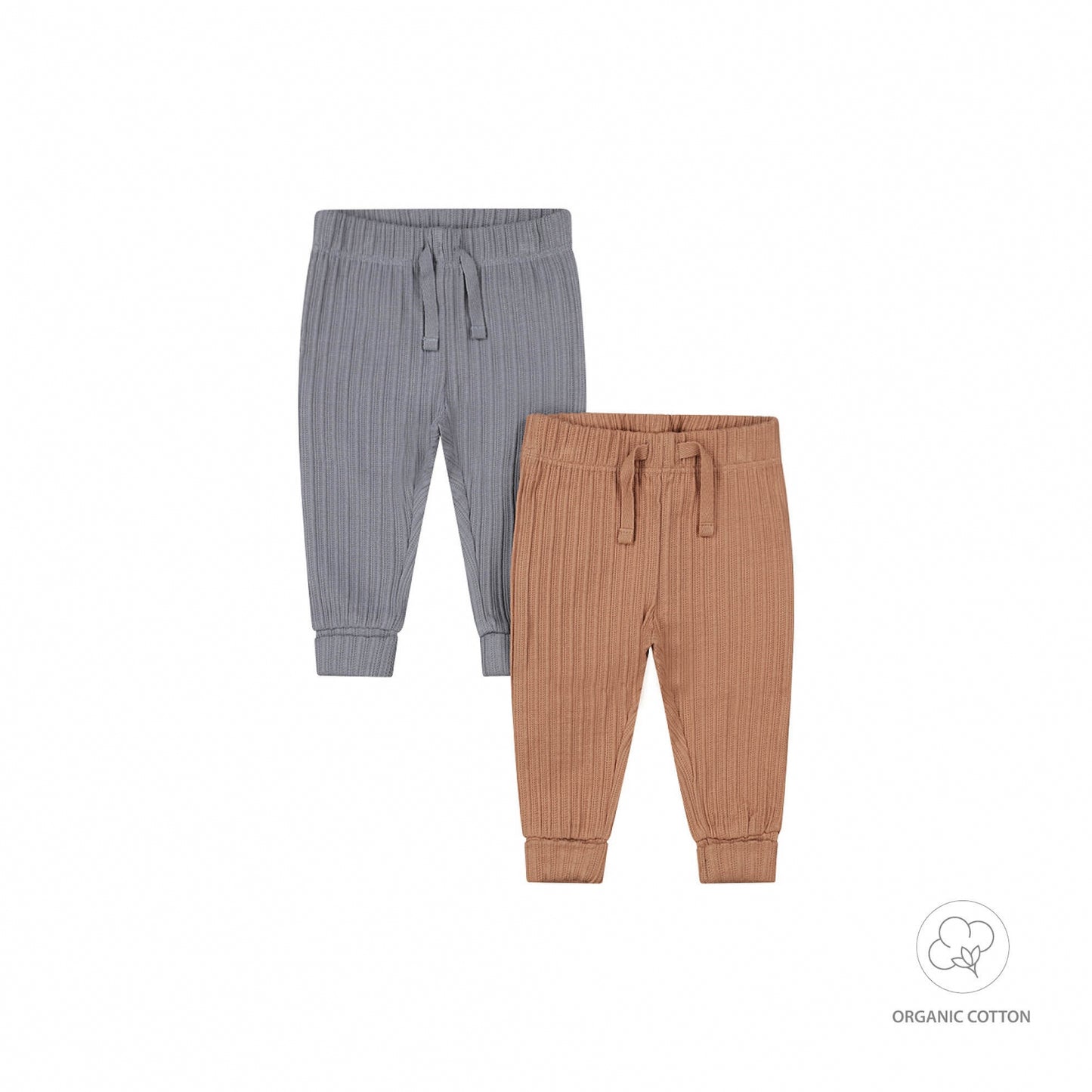 Dirkje Baby Jungen Bio-Hose – 2er-Set – Blau & Braun – Weiche Baumwolle