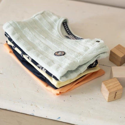 Dirkje Jungen T-Shirt blau gestreift Frottee