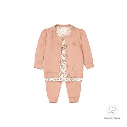 Dirkje Mädchen Baby Bio Langarm Strickjacke und Hose in Altrosa – Liebevoll für die Kleinen gemacht