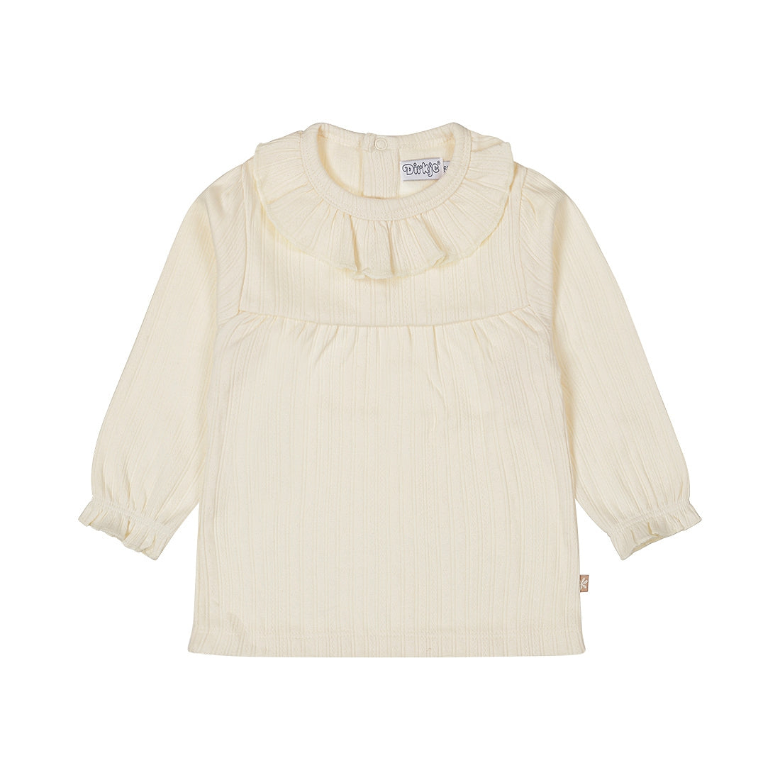 Dirkje Mädchen Longsleeve Off-White mit Kragen – 100% Baumwolle