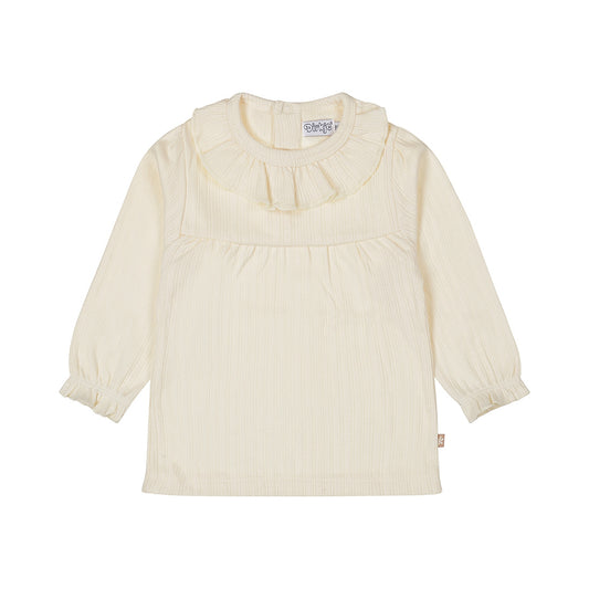 Dirkje Mädchen Longsleeve Off-White mit Kragen – 100% Baumwolle
