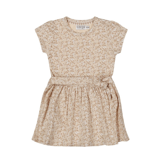 Dirkje Mädchenkleid – Sommerlich mit Blumenmuster (Beige)