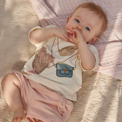 Dirkje T-Shirt für Mädchen – Lockerer Sitz & verspielte Taschen (Off-White)